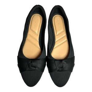 Women's  Kelly & Katie Black Ballet Flats with Bow Detail Size 8.5 New No Box